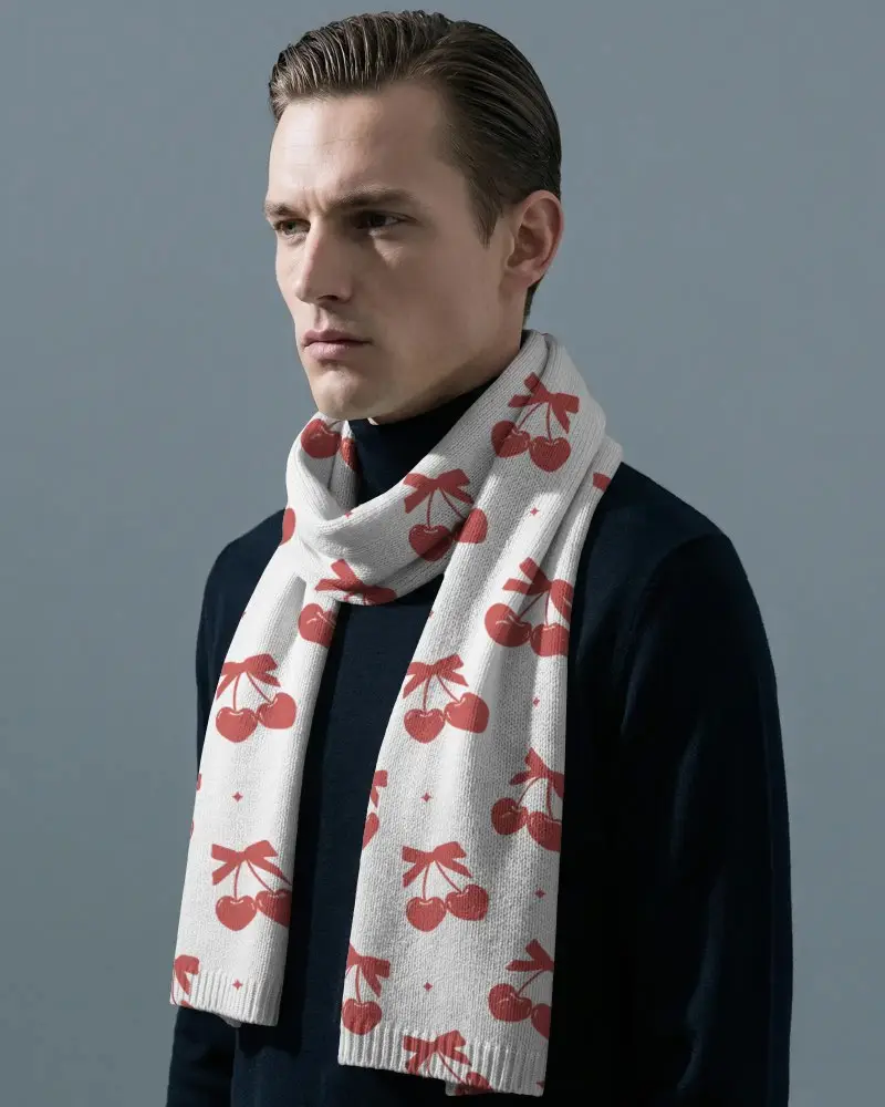 Premium Woolen Scarf Mockup For Mens Fashion Cold Weather Stylish And Functional Accessory
