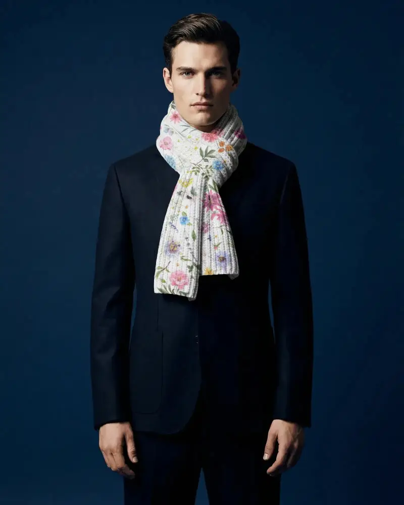 Luxurious Soft Knit Scarf Mockup For Men Elegant Winter Accessory For Formal Casual Wear