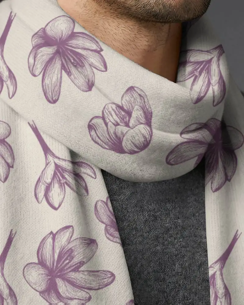 Elegant Casual Knit Scarf Mockup For Cold Weather Stylish Design For Mens Winter Wardrobe Essential