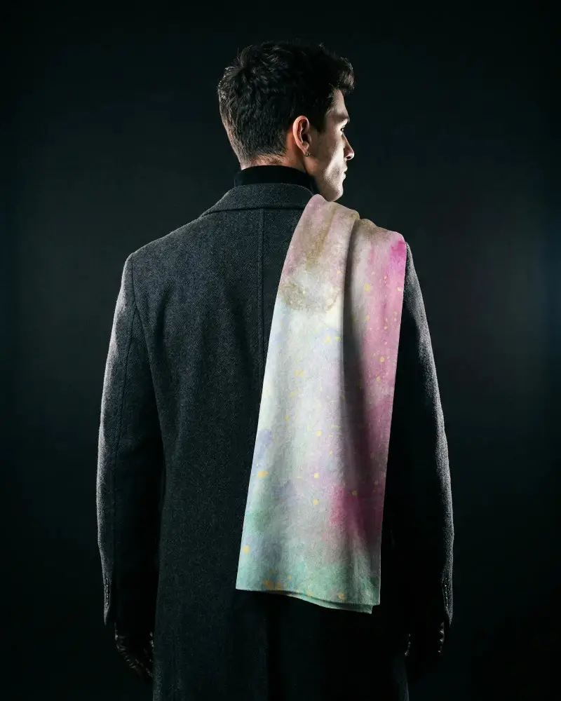 Elegant Mens Winter Scarf Mockup For Fashion Designers And Seasonal Accessory Showcase