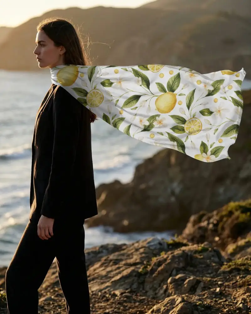 Stylish Wind Swept Scarf Mockup For Luxury Outerwear And Modern Fall Season Wardrobe