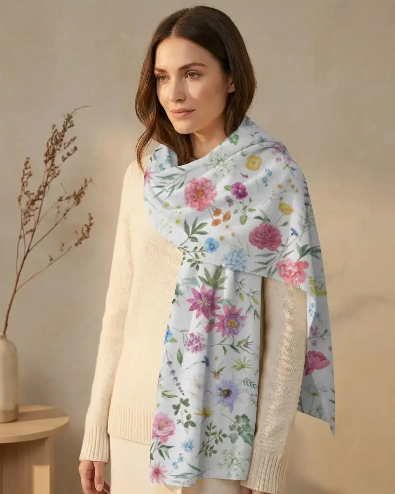 Versatile Fashion Scarf Mockup Smooth Texture Perfect For Layering Daily Wear