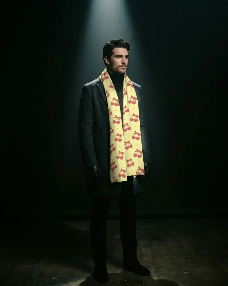 Luxury Men Scarf Mockup Designed For Sophisticated Look To Enhance Winter Outfits And Casualwear