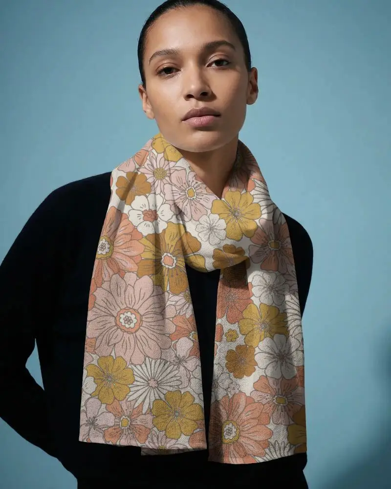 Elegant Lightweight Textured Scarf Mockup For Winter Fashion Accessory Comfy Casual Wear Style