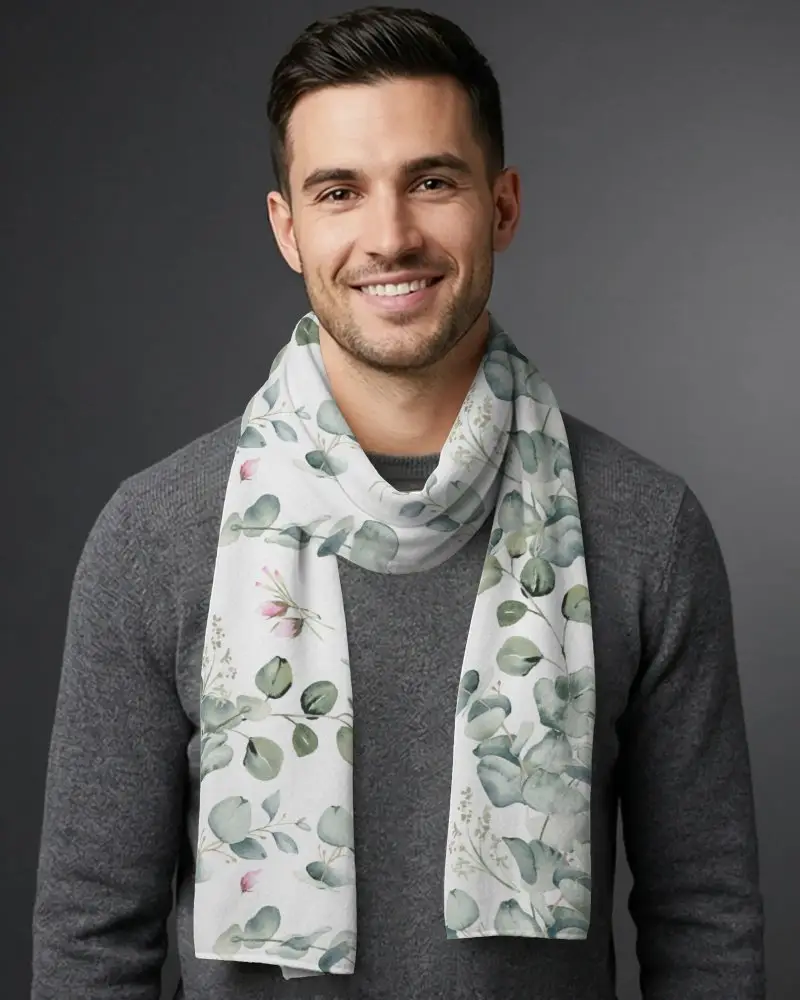 Versatile Soft Fabric Scarf Mockup For Men Winter Fashion Essential Enhancing Any Outfit