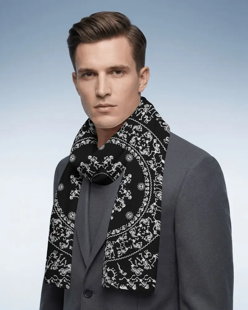 Front Portrait Scarf Mockup Male Model Elegant Style Clean Gradient Background