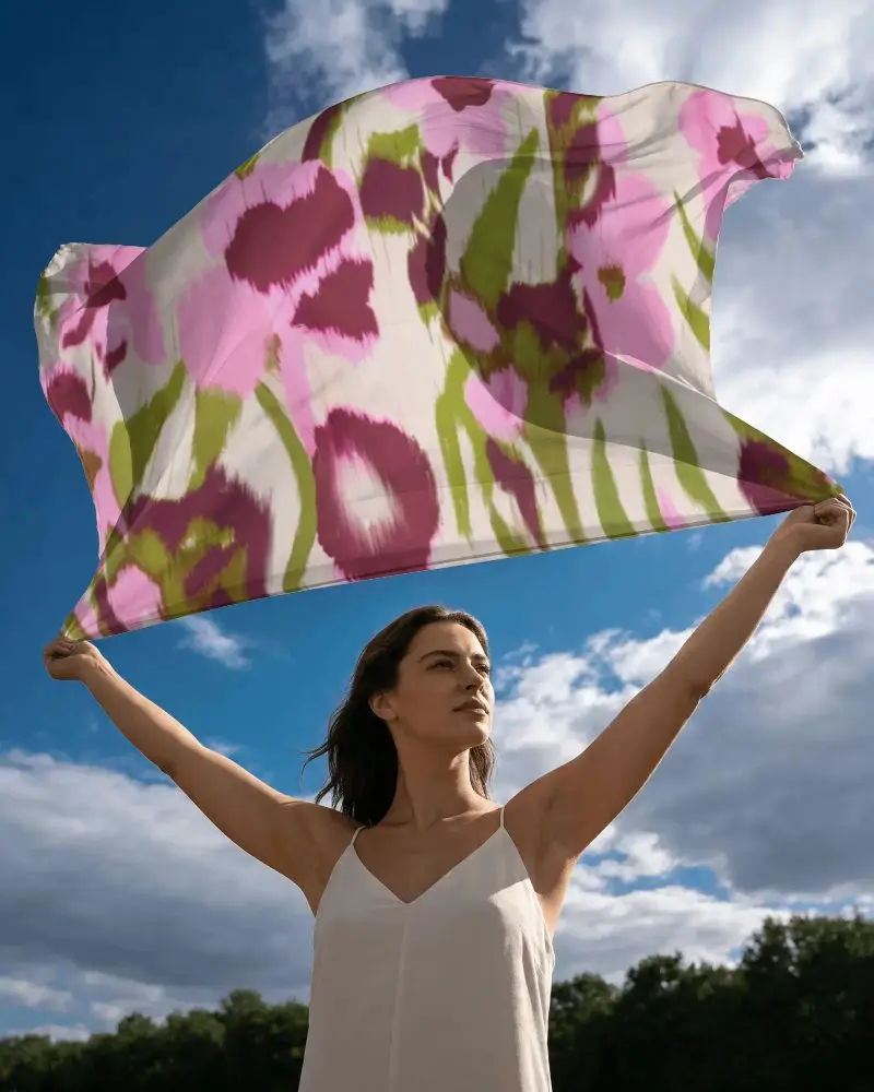 Versatile Large Scarf Mockup For Design Showcase And Fashion Brand Promotions