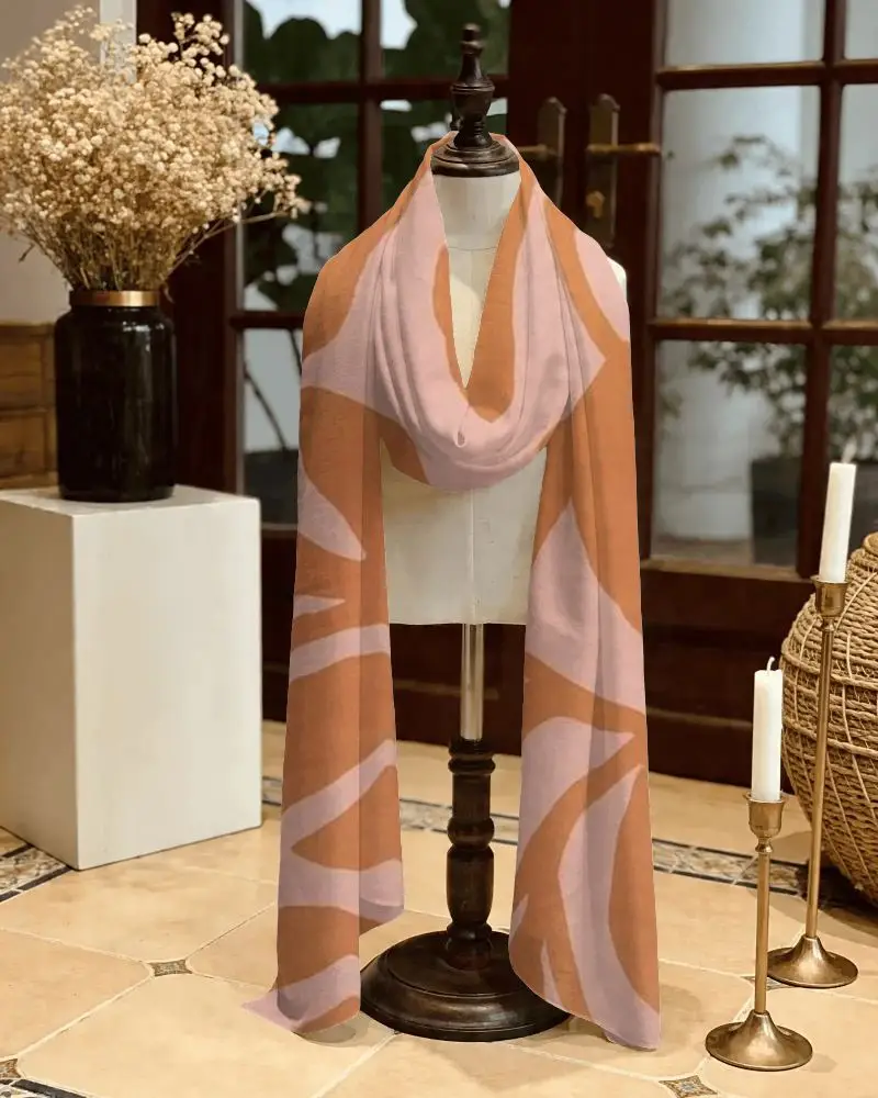 Elegant Long Soft Scarf On Vintage Mannequin For Seasonal Fashion And Winter Accessories