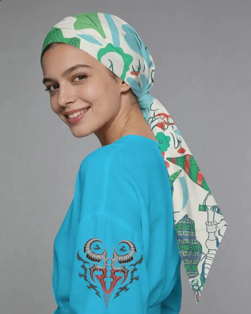 Elegant Women Head Scarf Mockup For Fashion Accessories Display And Promotional Use