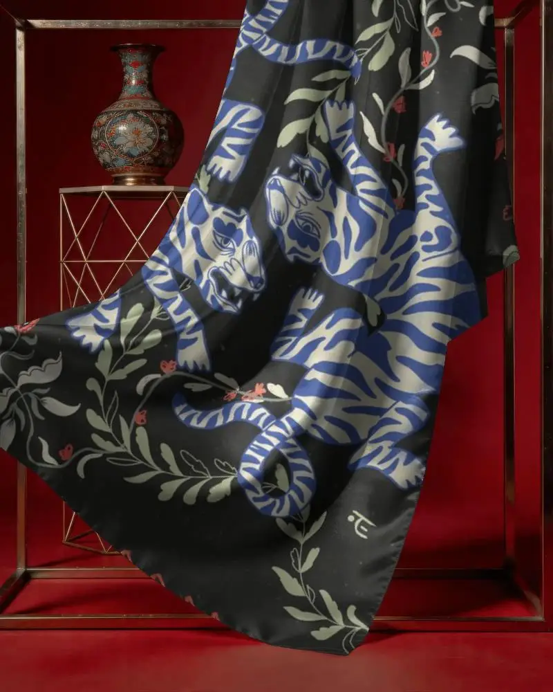 Luxurious Satin Scarf Draped For Elegant Fashion Styling And High End Accessory Display