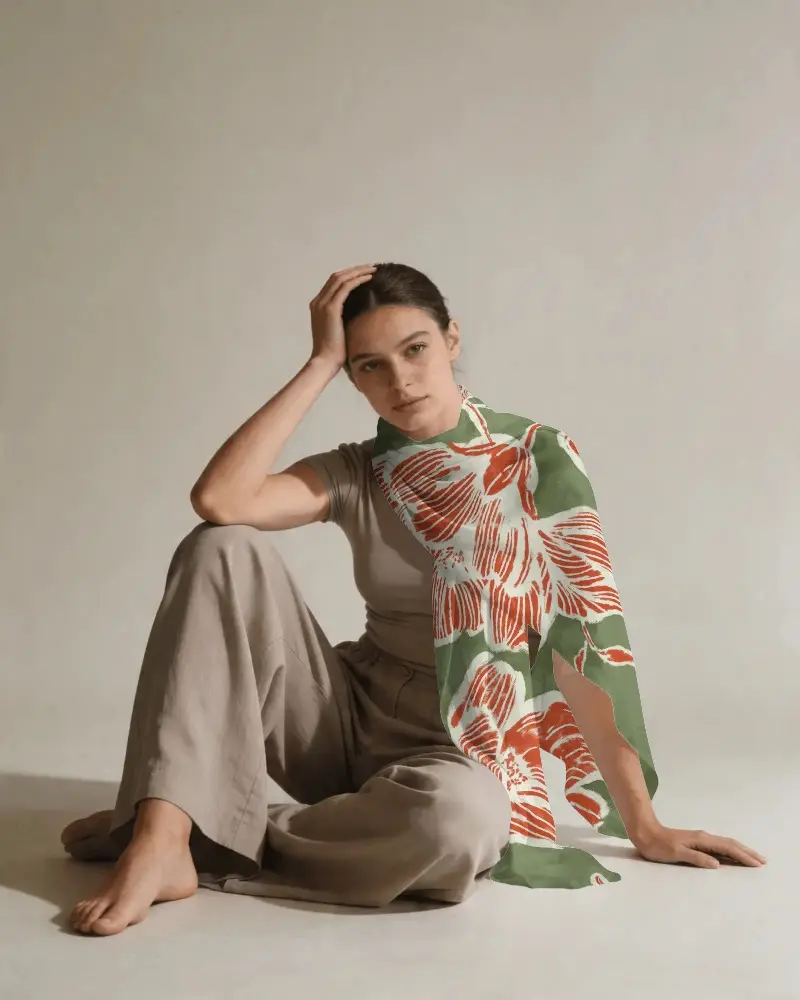 Elegant Lightweight Soft Long Scarf Mockup For Women Fashionable Accessory For All Seasons Wear