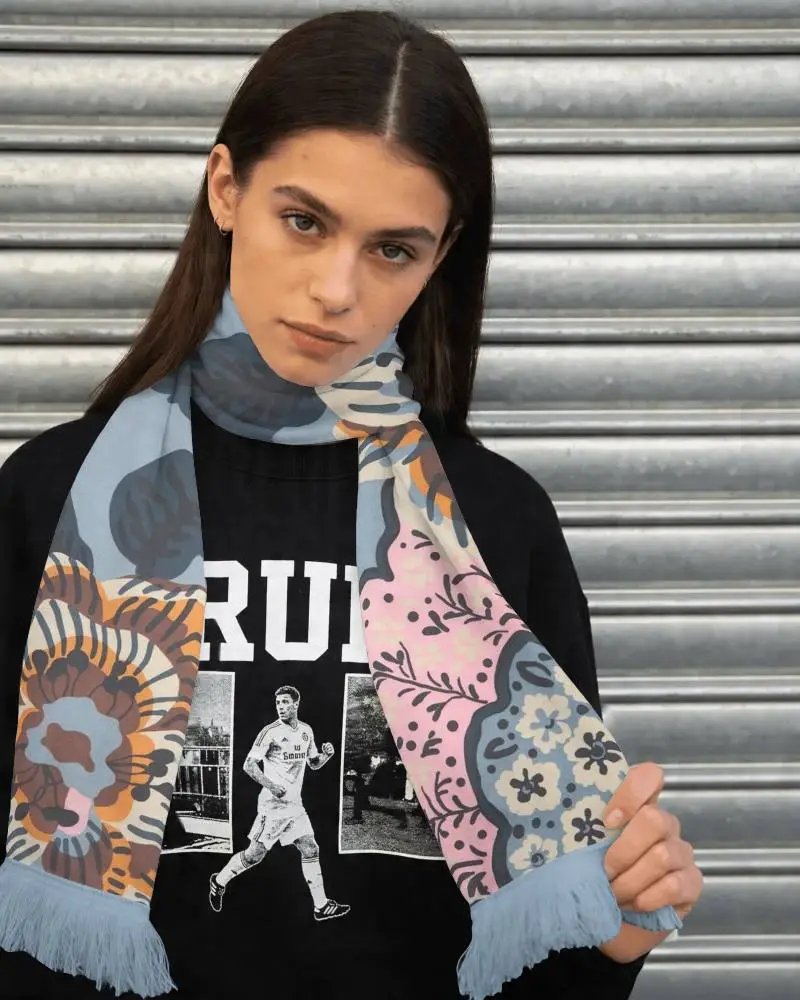 Stylish Soft Lightweight Fringe Scarf For Casual And Formal Wear Mockup Display