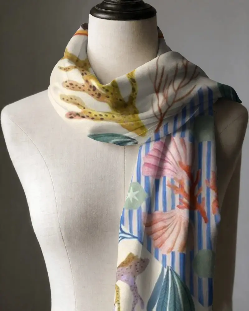 Elegant Soft Smooth Satin Scarf Fashion Accessory For Luxury Style And Winter Wear