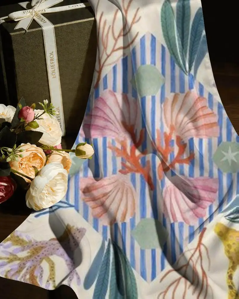 Luxurious Soft Satin Scarf Mockup For Fashion Accessory Display And Product Presentation