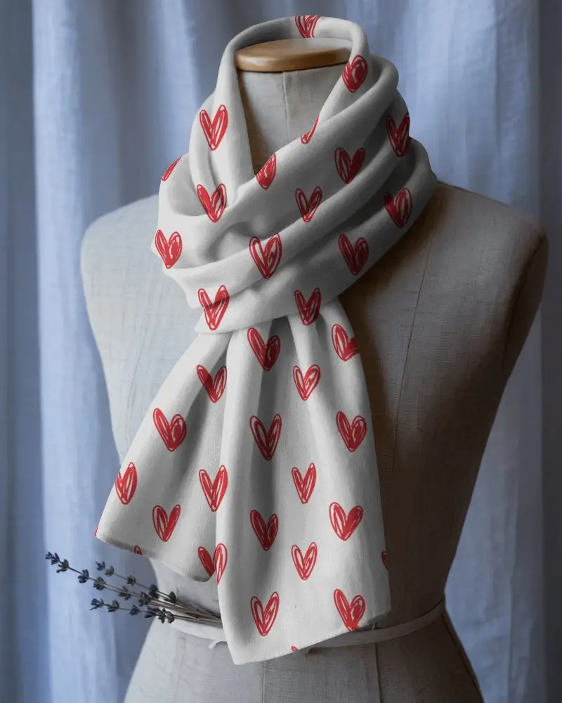 Elegant Showroom Scarf Mockup On Neutral Dress Form With White Fabric And Natural Window Light 051