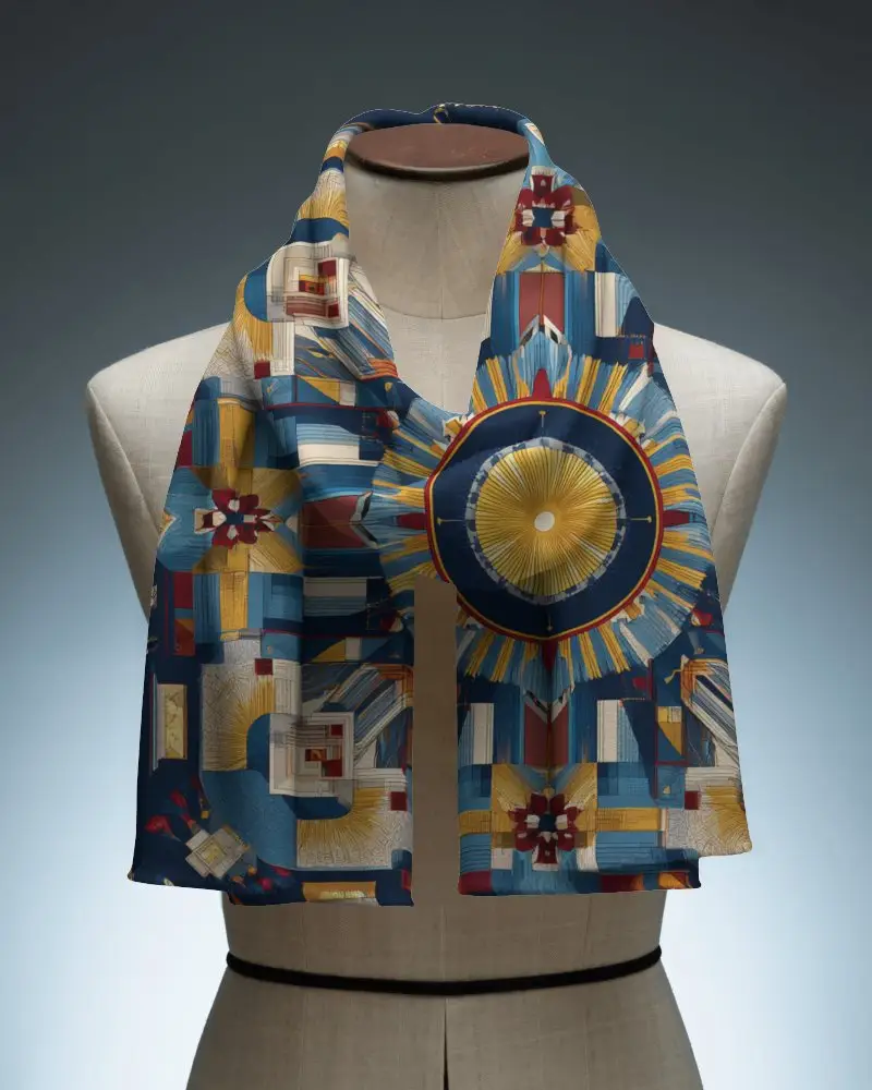 Premium Scarf Mockup Stylish Fabric Arrangement On Mannequin In Modern Lighting