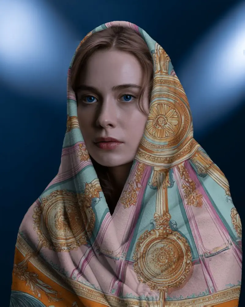 Warm And Comfortable Scarf Mockup Featured On Model For Seasonal Style Inspiration