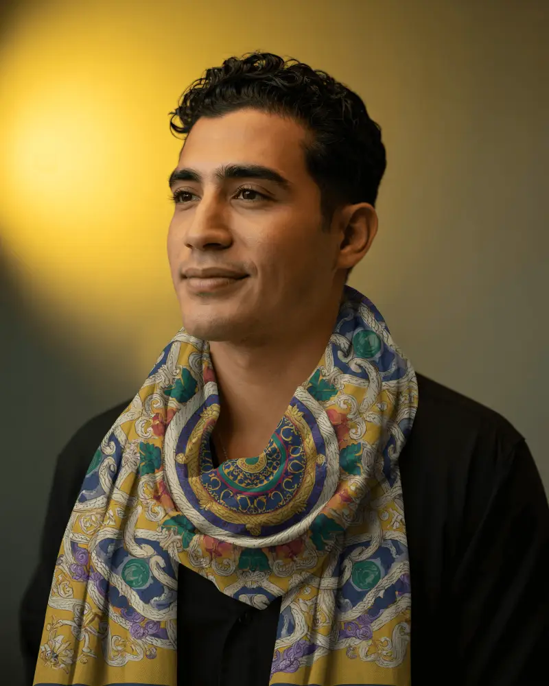 Stylish Comfortable Scarf Mockup Men Made From Soft Breathable Fabric For Everyday Wear And Style