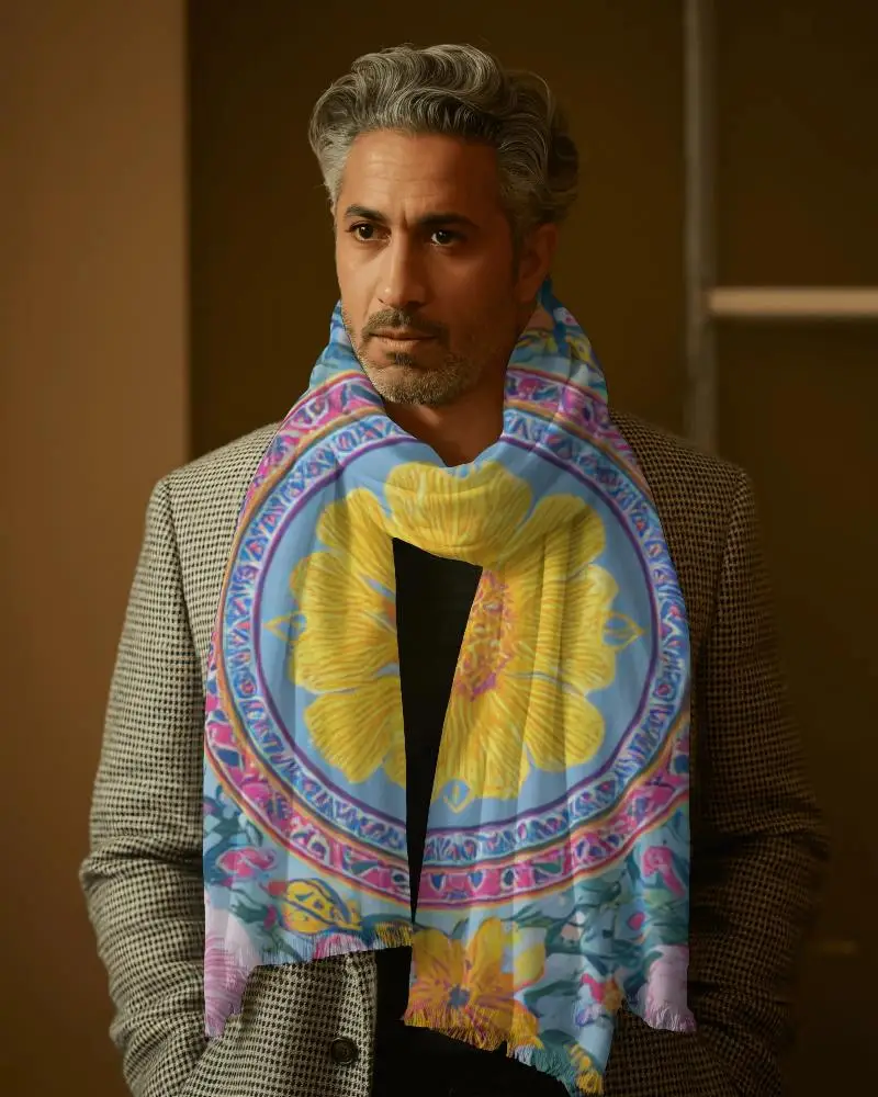 Men Fashion Woolen Scarf Mockup Cozy Accessory For Cold Weather Style And Comfort