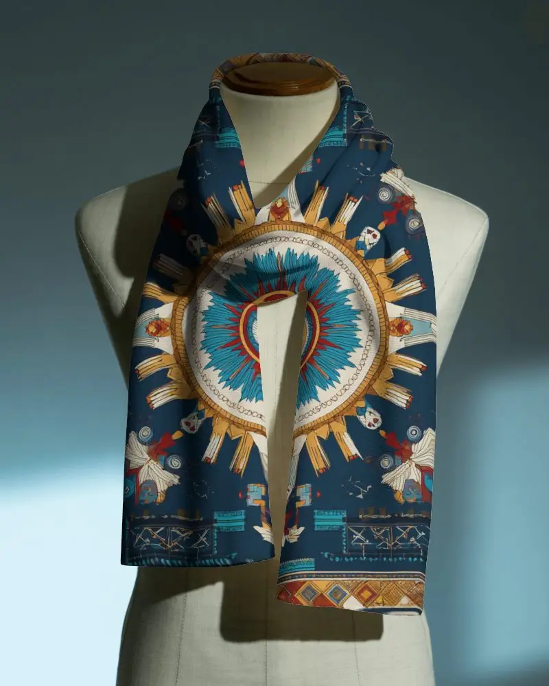 Elegant Scarf Mockup Cozy Fabric Draped Around Mannequin Neck In Studio With Soft Natural Light