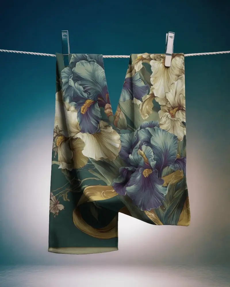 Elegant Scarf Mockup Hanging On Clothesline With Soft Gradient Background