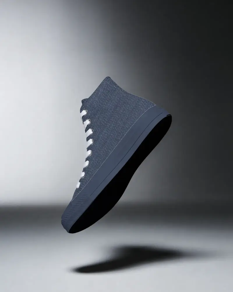 High Top Canvas Shoes Mockup Floating Isolated Clean Background Modern Casual Style