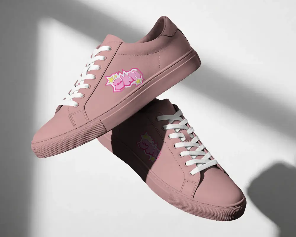Casual Lace Up Sneakers Shoes Mockup Featuring Durable Rubber Soles And Modern Urban Fashion Style