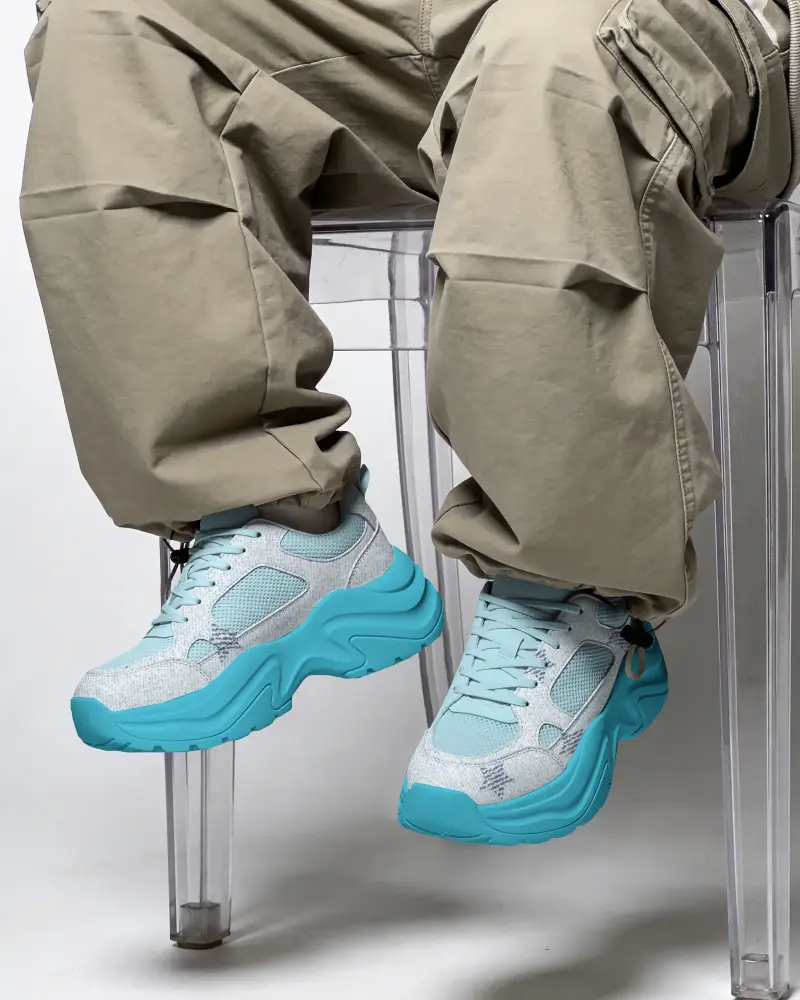 Lightweight Modern Athletic Shoes Mockup With Breathable Mesh Enhanced Ventilation And Performance