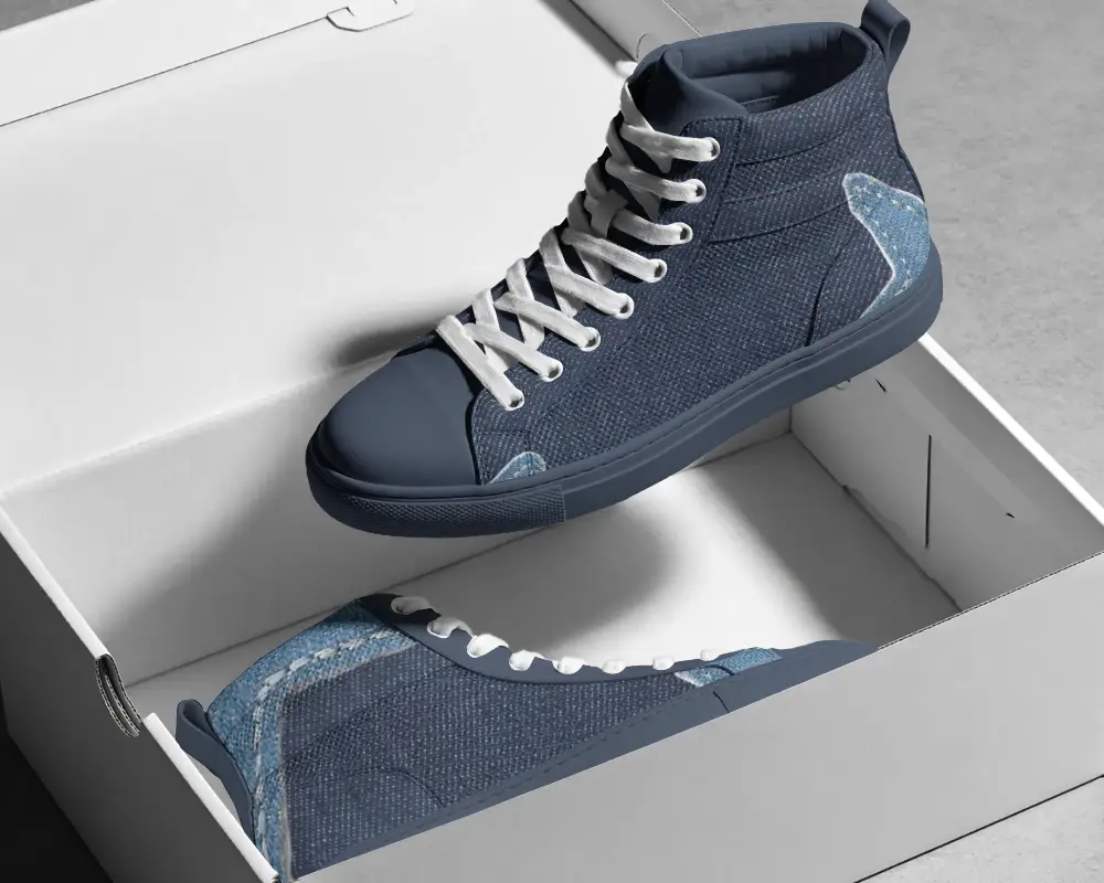 Durable Casual Shoes Mockup With Padded Ankle Support And Lace Up Closure For Secure Fit