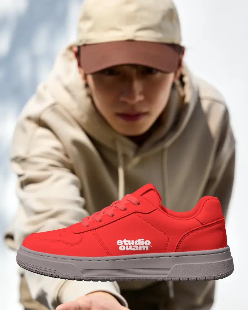 Modern Low Top Casual Sneaker Mockup Lace Up Closure For Everyday Wear And Comfortable Fit