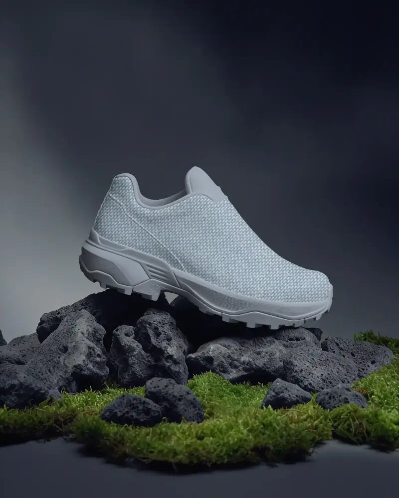 Premium Slip On Sneaker Mockup With Durable Outsole For Urban And Trail Adventure Wear