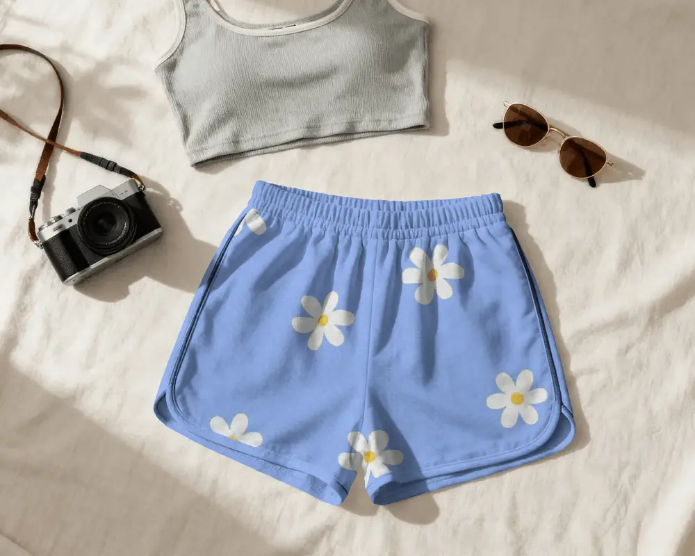 Comfortable Casual Athletic Shorts Mockup With Elastic Waistband For Everyday Wear