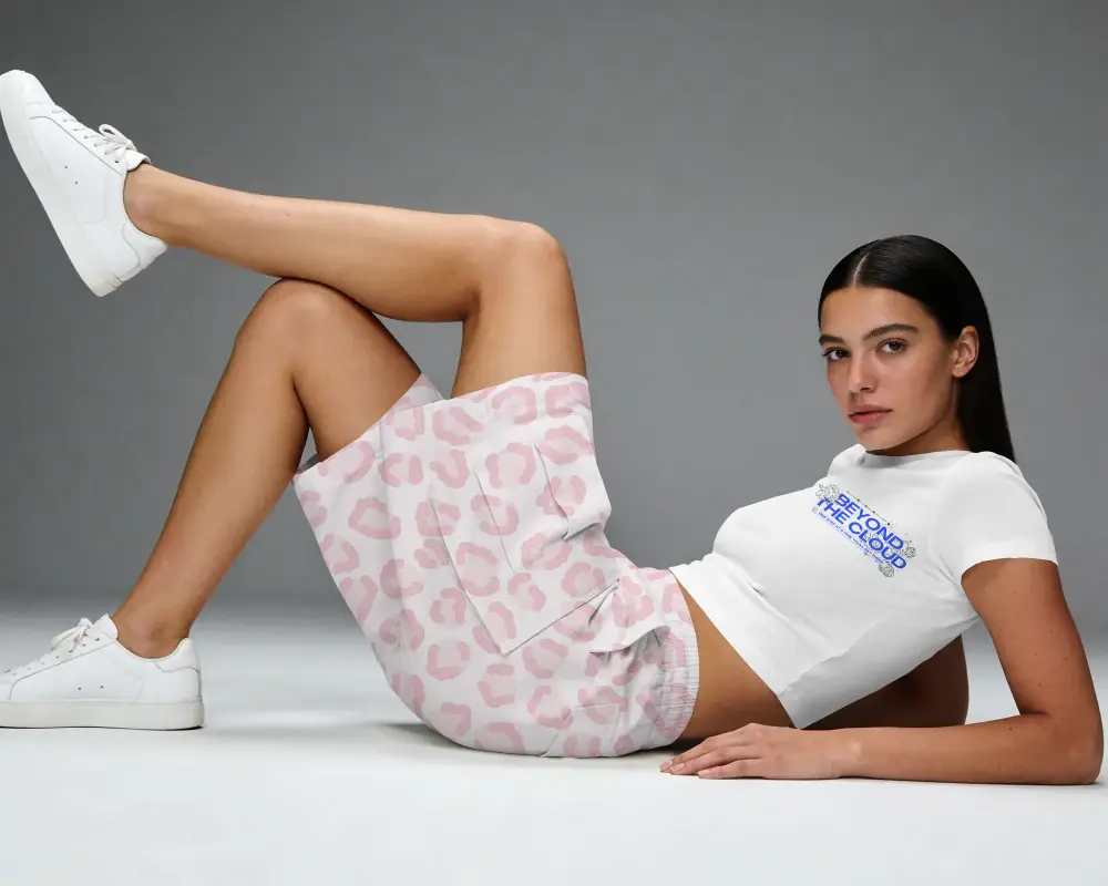 Modern Minimalist Shorts Mockup Featuring Functional Pockets And Sleek Design
