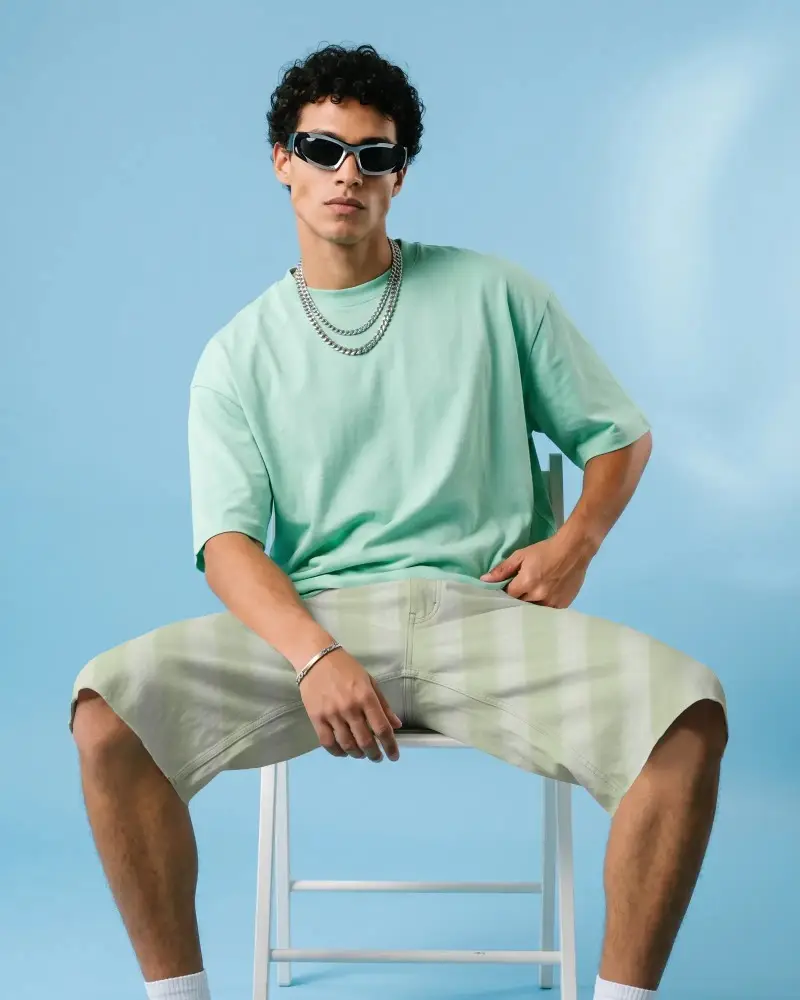 Casual Relaxed Men Shorts Mockup Stylish Outdoor Urban Wear Comfortable Trendy Cotton Fabric Design