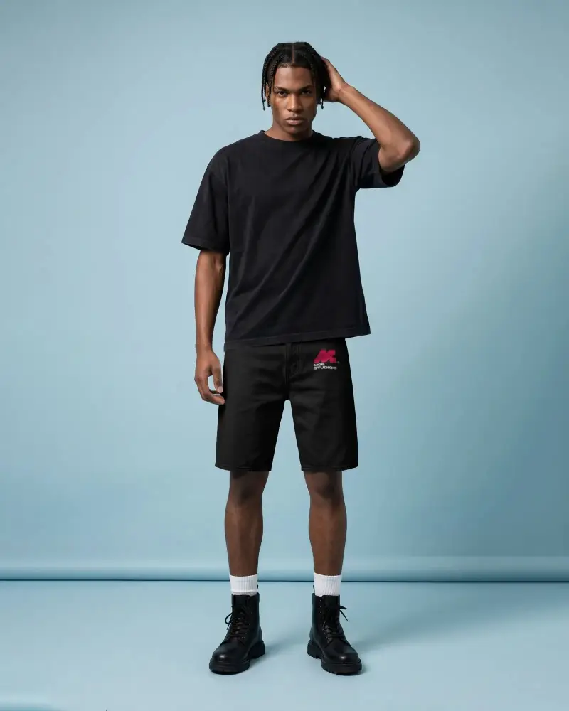 Mens Casual Stylish Midi Length Shorts Mockup For Summer Wear With Comfortable Fit And Modern Look