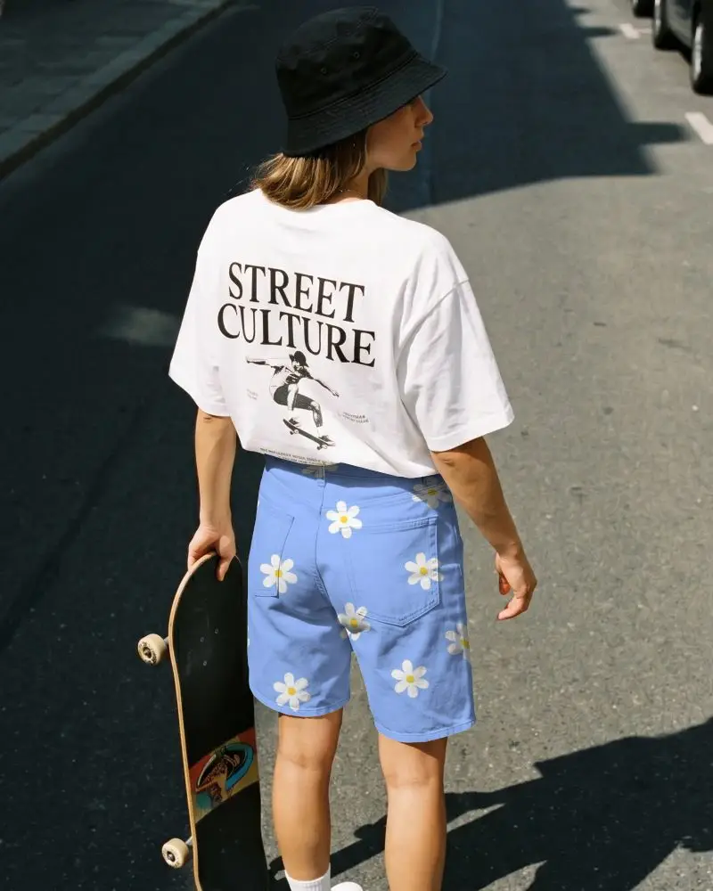 Comfortable Streetwear Shorts Mockup For Active Lifestyle Skateboarding And Casual Urban Wear