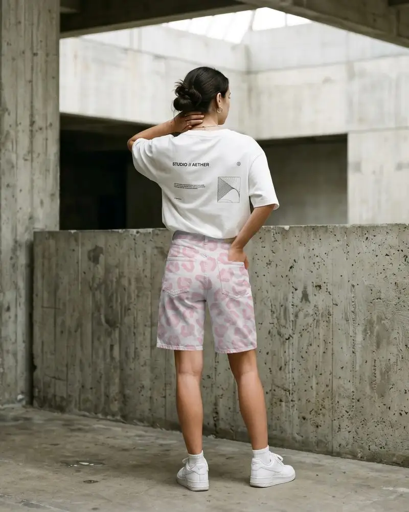 Versatile Mid Length Shorts Mockup For Women Ideal For Everyday Wear And Relaxed Styles