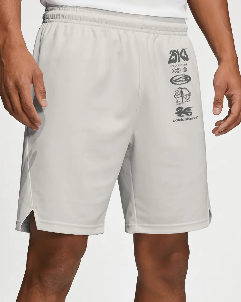 Close Up Athletic Shorts Mockup Male Model Showcasing Elastic Waistband And Smooth Fabric Texture