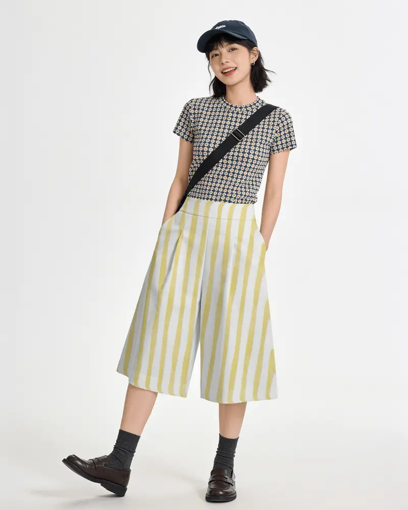 Wide Leg Baggy Shorts Mockup For Women Stylish High Waist Relaxed Fit Comfortable Summer Wear