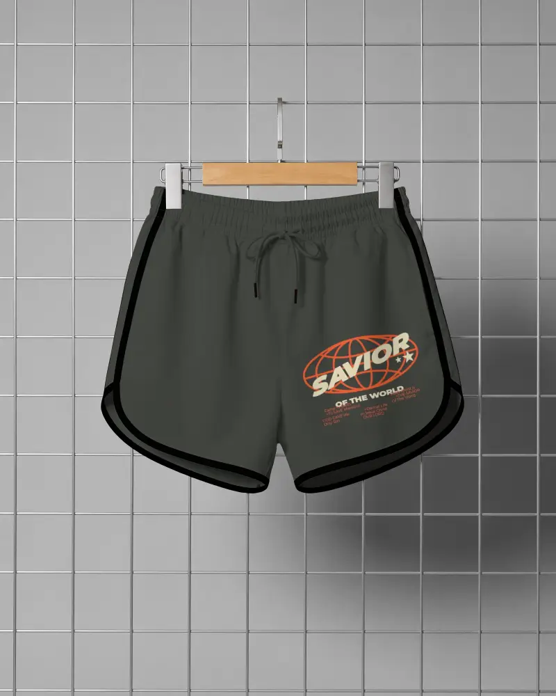 Lightweight Running Shorts Mockup Designed With Drawstring Closure And Contrast Side Stripes
