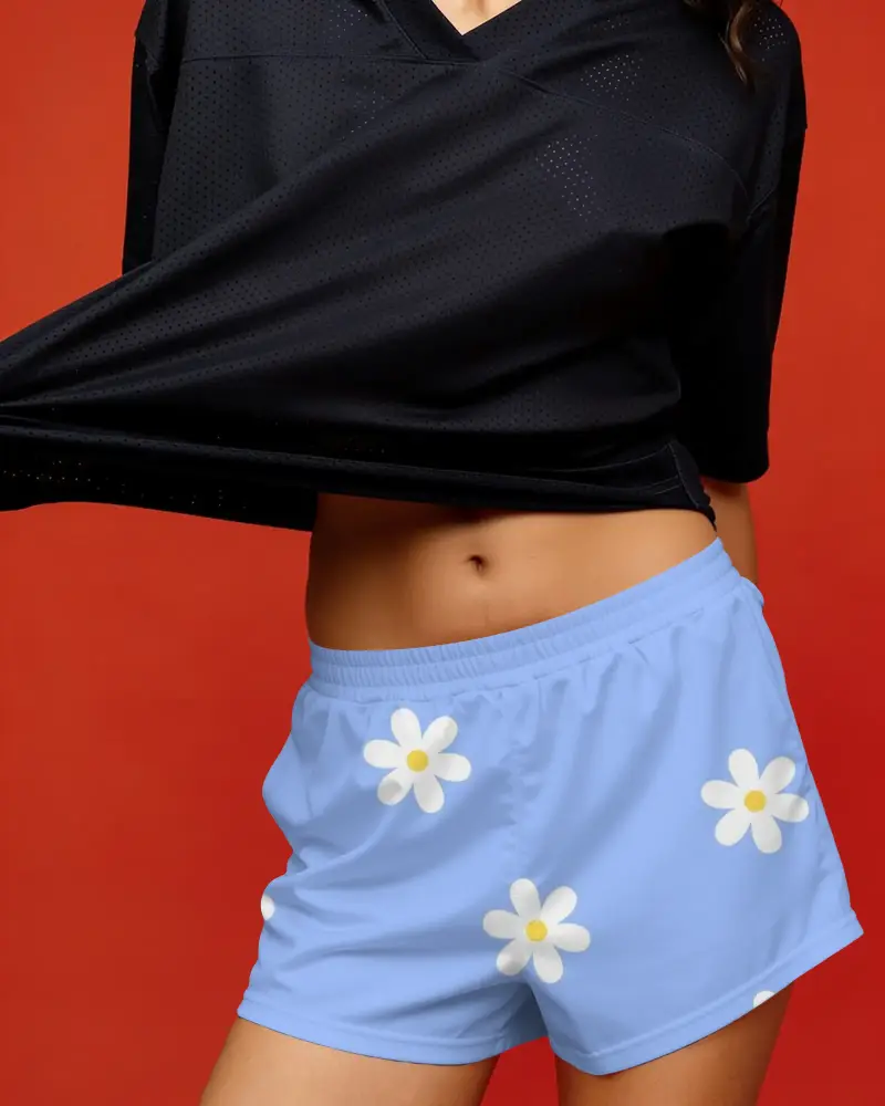 Breathable Athletic Shorts Mockup With Elastic Waistband For Sports And Workout Activities