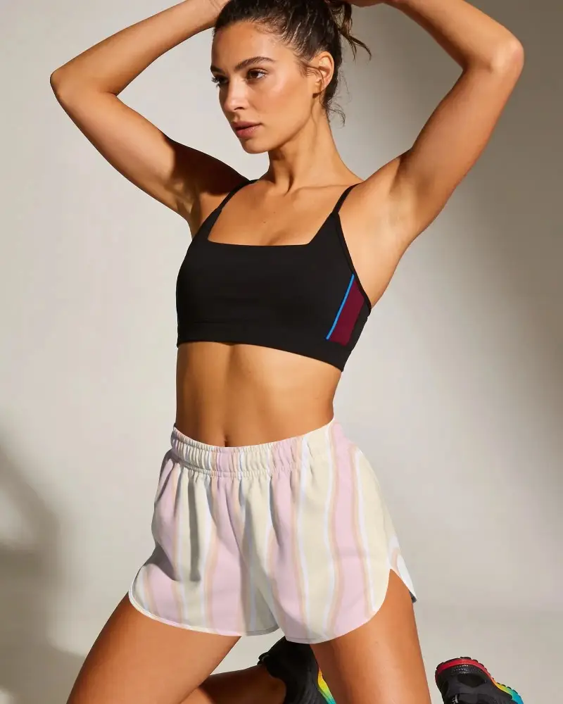 High Waist Athletic Shorts Mockup With Elastic Band For Women Perfect For Running And Fitness