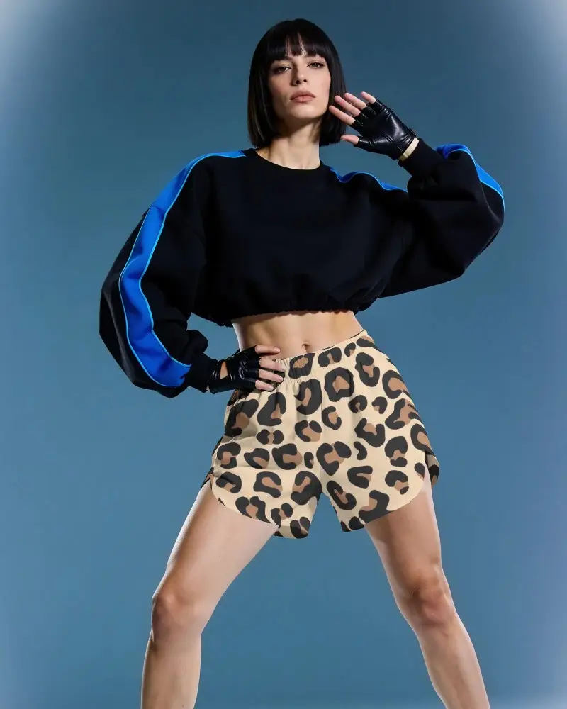 Comfortable Loose Fit Athletic Shorts Mockup With Elastic Waistband For Womens Activewear