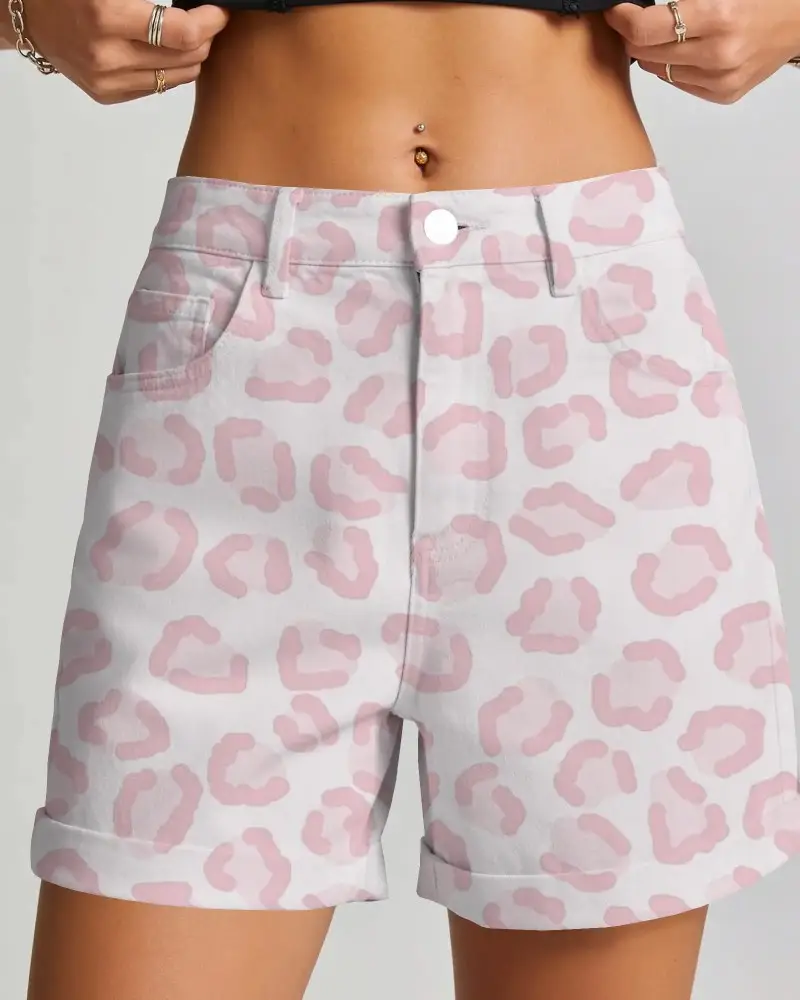 High Waisted Casual Shorts Mockup For Women With Rolled Hem And Functional Front Pockets