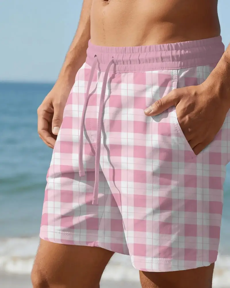 Casual Comfortable Mens Shorts Mockup With Elastic Waistband And Drawstring For Everyday Wear