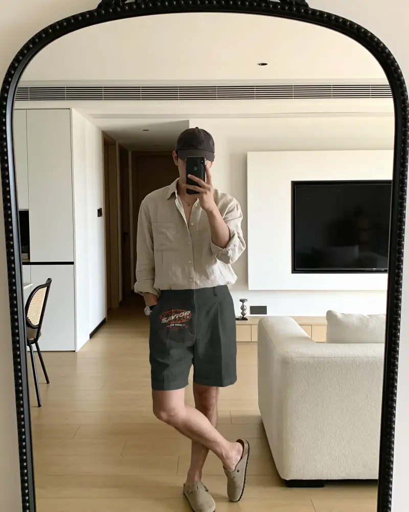Casual Summer Short Mockup Style For Men Lightweight Comfortable Urban Everyday Wear