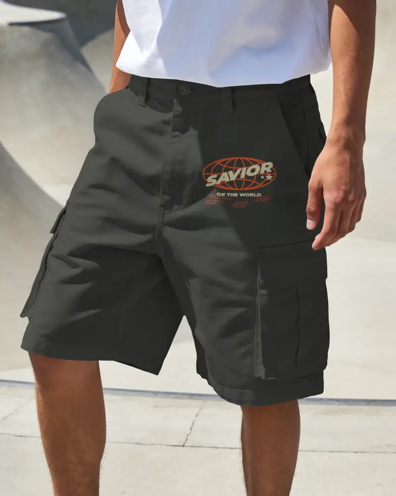 Durable Stylish Mens Cargo Shorts Mockup Designed For Utility And Everyday Comfort