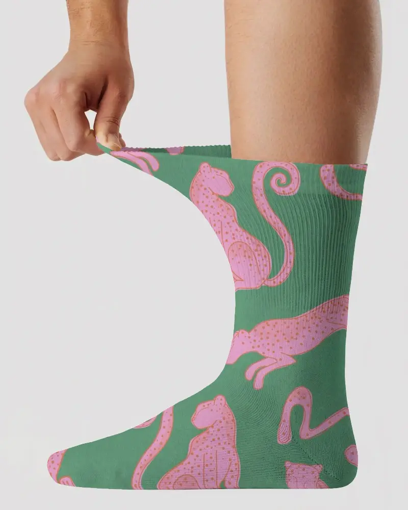 Premium Soft Ribbed Cotton Blend Crew Socks Mockup With Optimal Fit And Durability