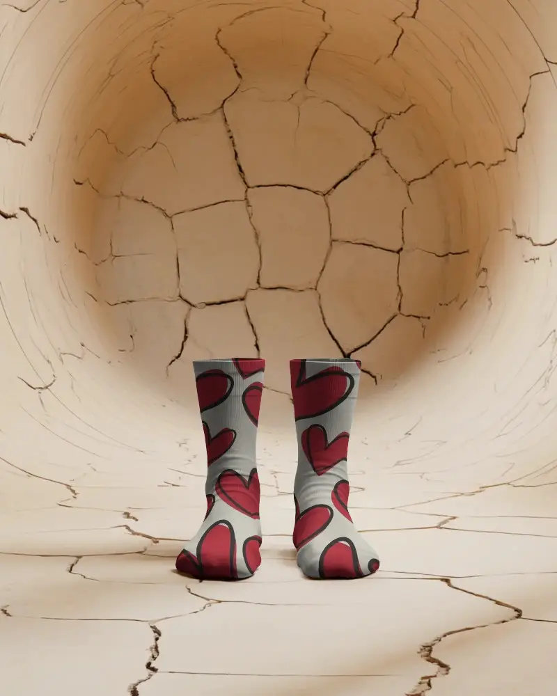 Breathable Stylish Casual Socks Mockup Designed For Durability And Everyday Comfort