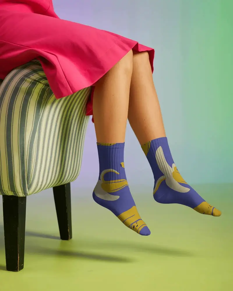 Comfortable Ribbed Casual Socks Mockup For Women Perfect For Everyday Wear And Stylish Outfits
